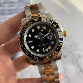 

Classic New Men Automatic Mechanical Watch Silver Rose Gold Red Rubber Black Blue Ceramic GMT II Stainless Steel Sapphire