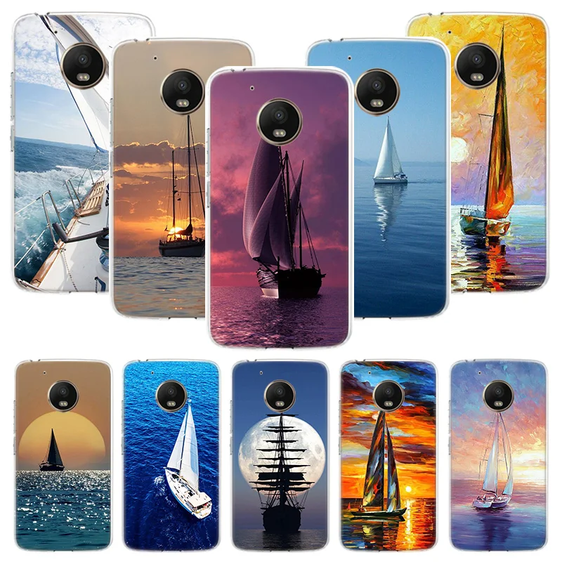 Sailing Boat Phone Case For Motorola Moto G9 G8 G7 G6 G5 E6 E5 E4 Plus Play Power One Action Macro Coque Cover Capa | Мобильные