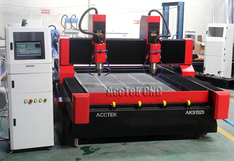 AKS1325-2 3d машина для резьбы по дереву 5.5kw фреза по камню с ЧПУ с двумя головками