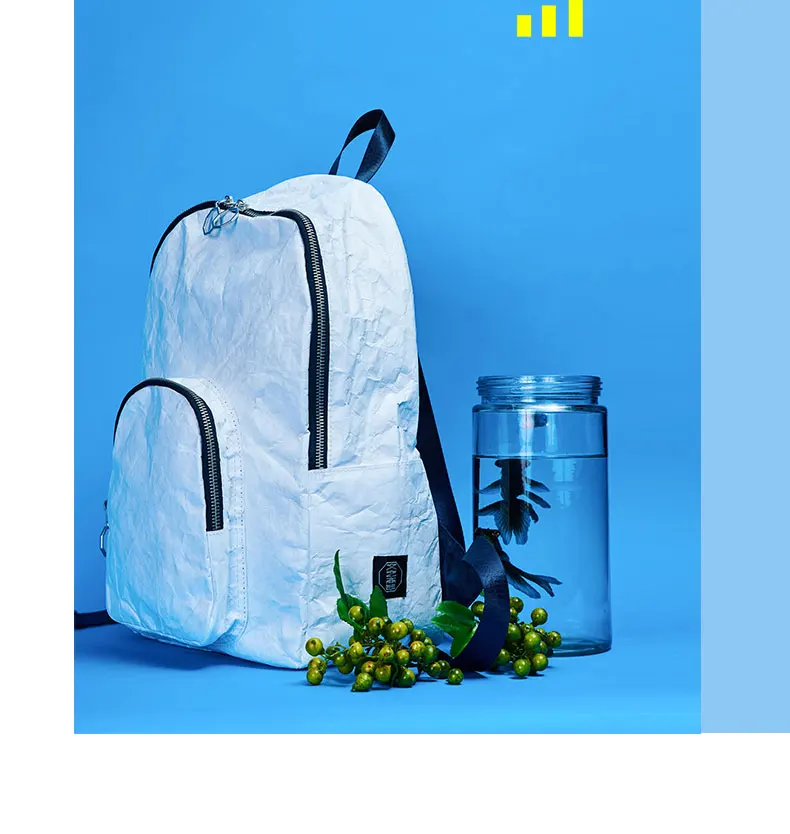 PUBGS Унисекс Рюкзак крафт-бумага школьная сумка для женщин и мужчин легкий складной экологически чистый неразмываемый моющийся