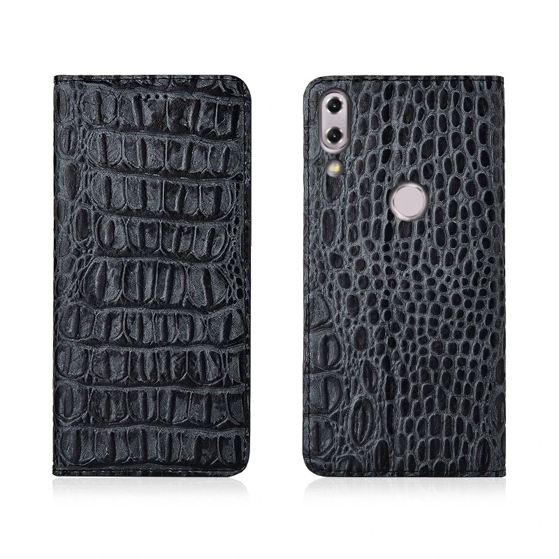  Crocodile Back Pattern Genuine Leather Magnetic Flip Phone Bag For Asus Zenfone 5 2018 ZE620KL Zenf