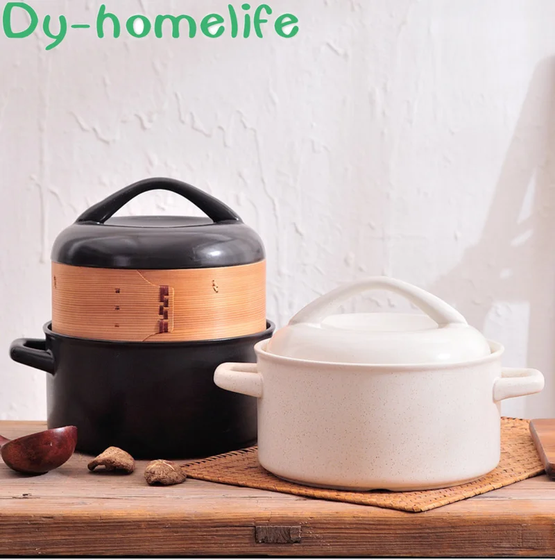 

Japanese-style 4L Kitchen Household Heat-resistant Steamer Casserole Steamer Ceramic Stew Pot Open Flame Heat-resistant Soup Pot