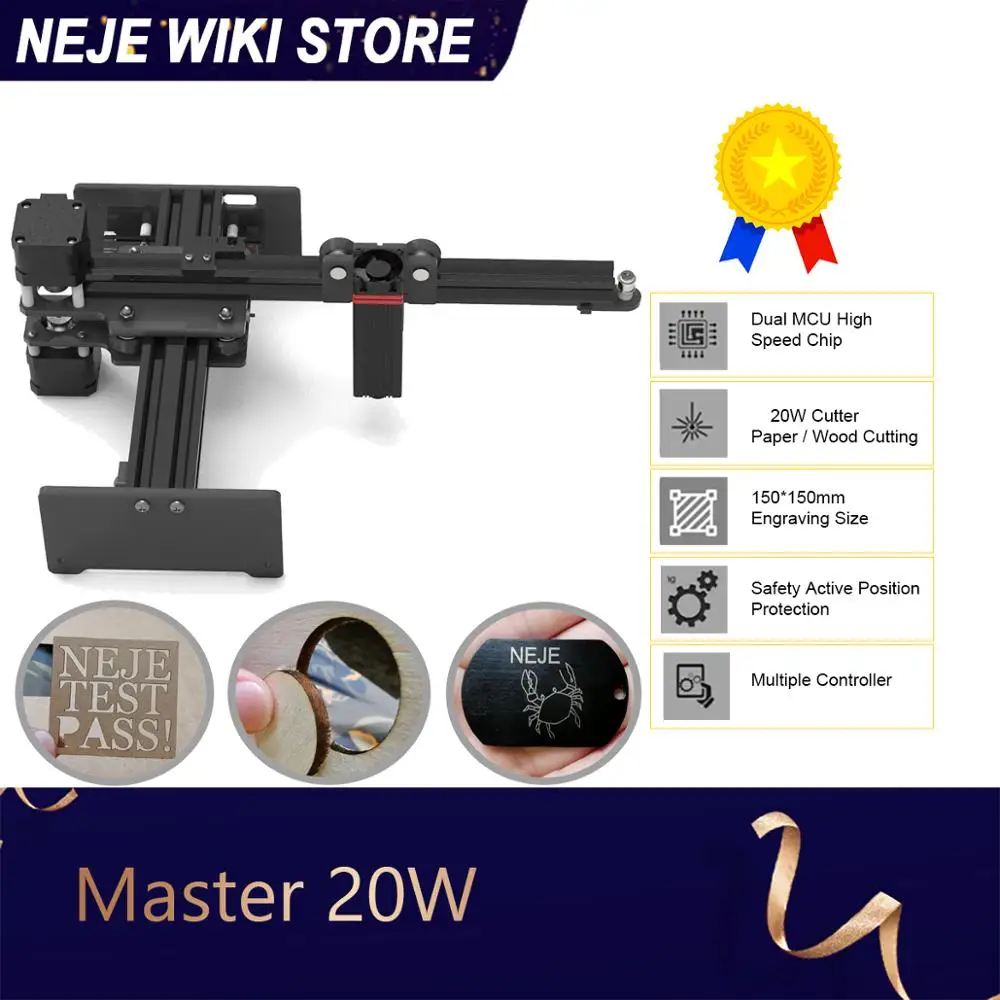 

NEJE MASTER 20W Laser Engraving Machine DIY Mini CNC Cutting Wood Router Desktop Engraver for Metal/Wood/Plastics