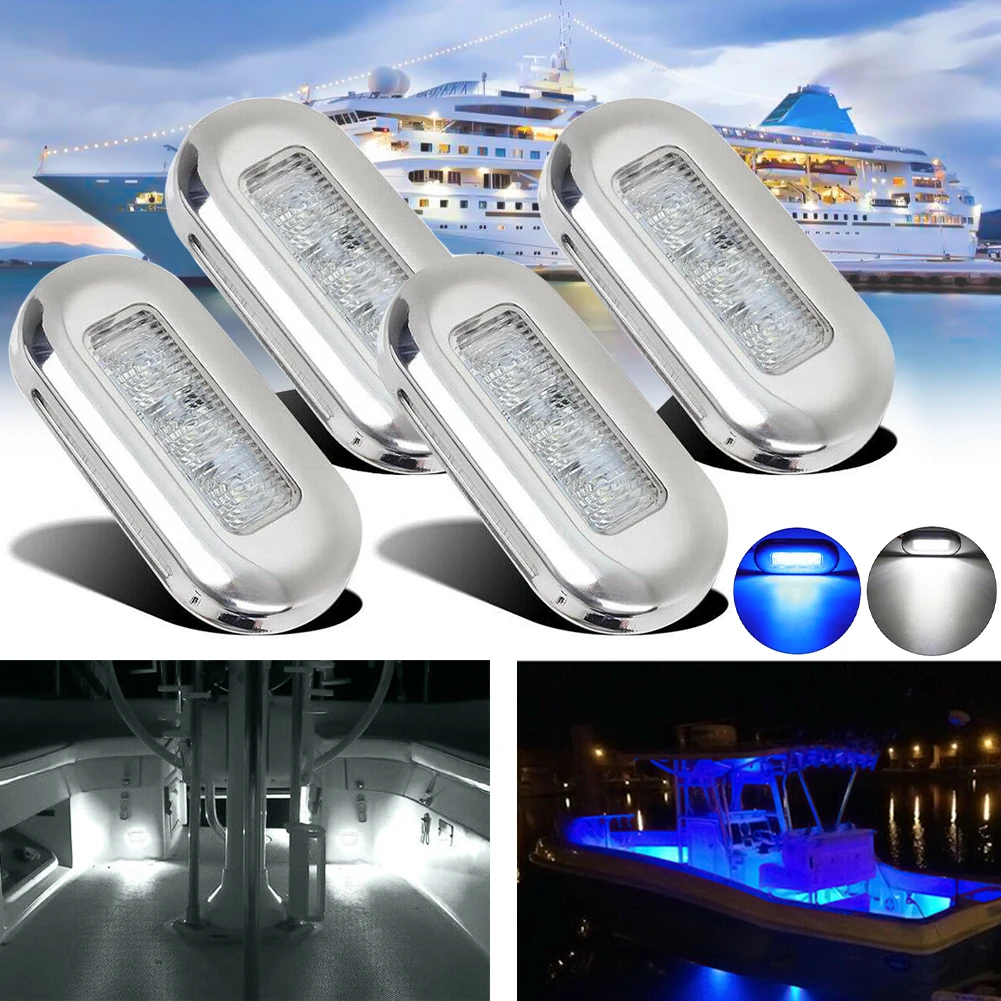

3" 12V Boat Marine LED Navigation Light Flush Mount Bow Stern Light 3-2835-SMD Waterproof Starboard Port Light for Yacht Vessel