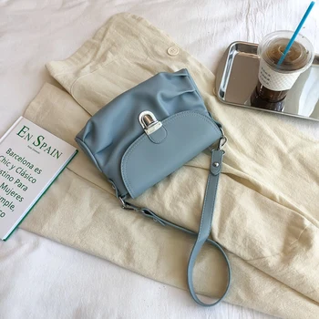

Fashion Shoulder Bag Soft Face Female Bag Lady Bag Leisure Shopping Bag Simple Handbag Pure Color Messenger Bag
