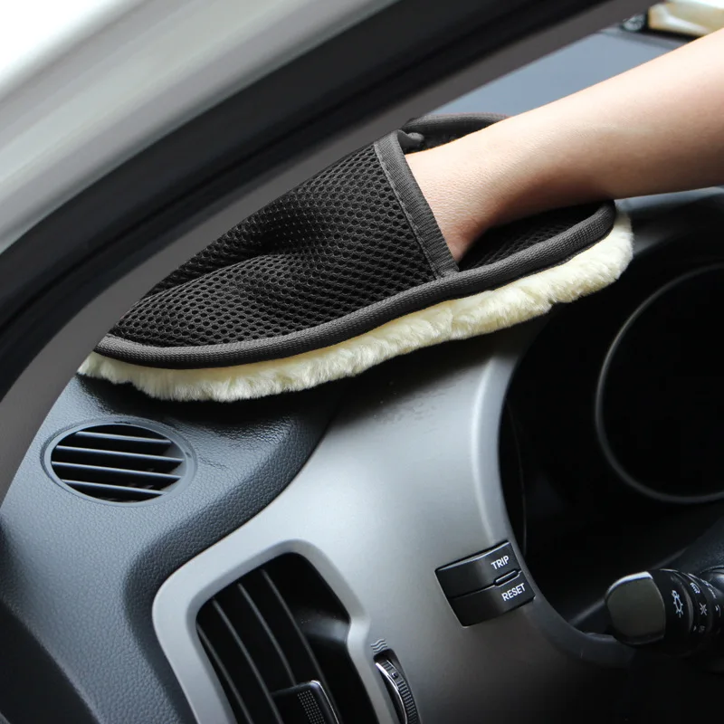 Microfiber Wool Soft Auto Car Washing Glove For Toyota Car Cleaning Motorcycle Washer Care Paint Wash Care tools