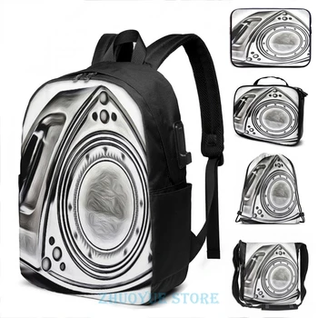 

Funny Graphic print Mazda rotary USB Charge Backpack men School bags Women bag Travel laptop bag