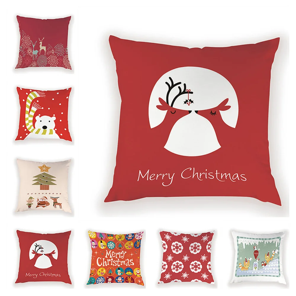 

Merry Christmas Santa Claus Cover Cushion Cartoon Sofa Decorative Pilows Cover Happy Deer Decor Bed For Cushion Covers 40\X2A40