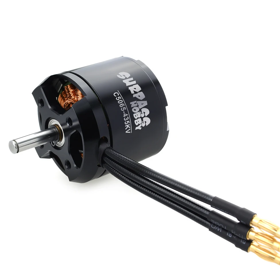 Comparaison de taille du moteur sans balais Surpasshobby C5065 avec une regle
