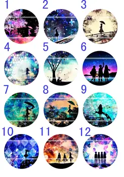 

Handmade Colorful picture Round Glass Cabochons Refrigerator magnet for Necklace Decoration and Phone Chain Accessaries379