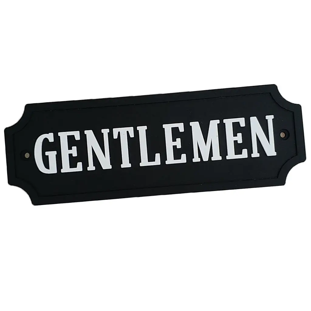 BATHROOM Door-Plaque Black Background with White Font GENTLEMEN Signage | Дом и сад