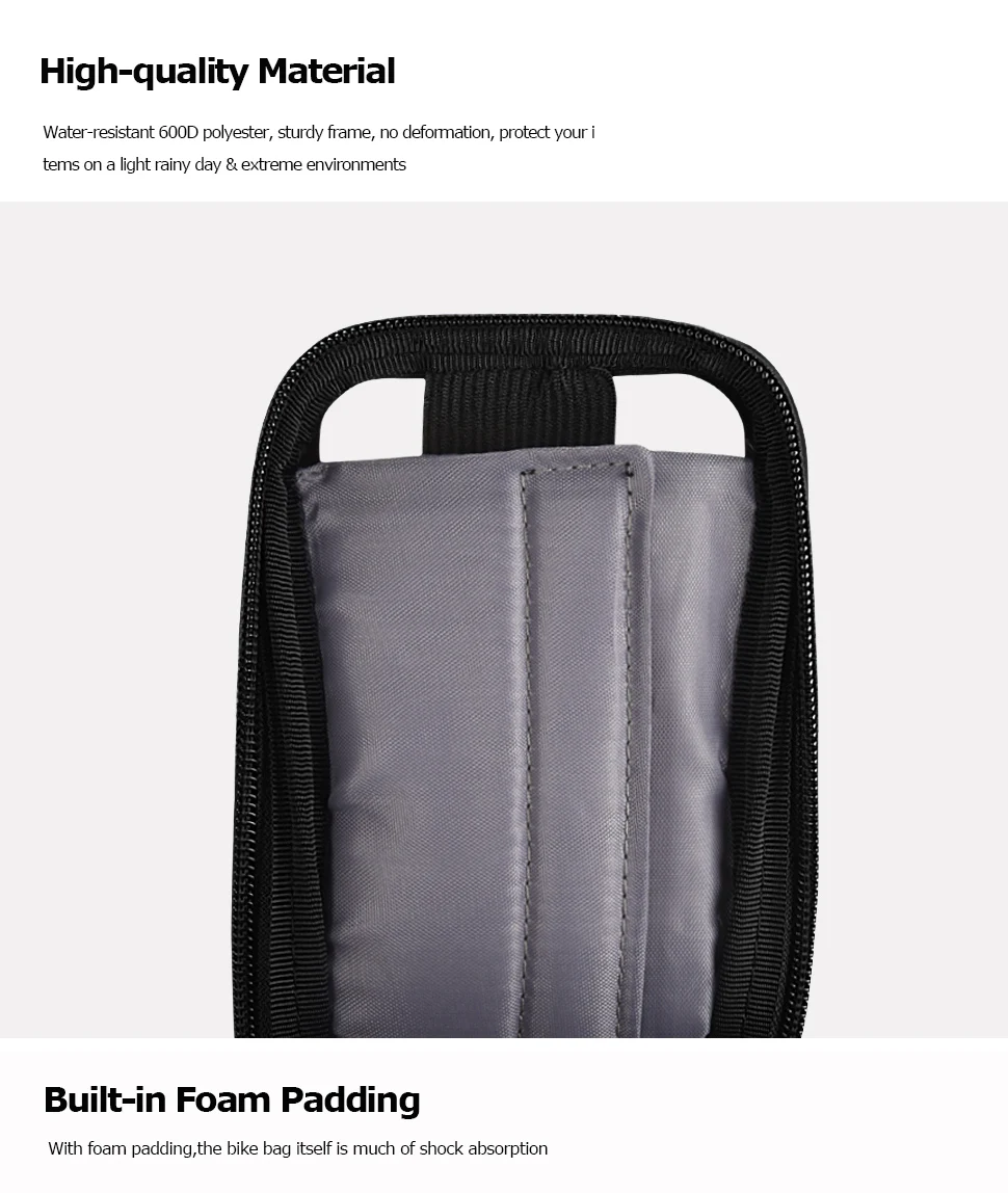 Roswheel Sahoo Touchscreen Bike Bag For 6.5in Cell Phone Bag Mountain Bike Accessories Double Pannier Front Frame Top Tube Pouch