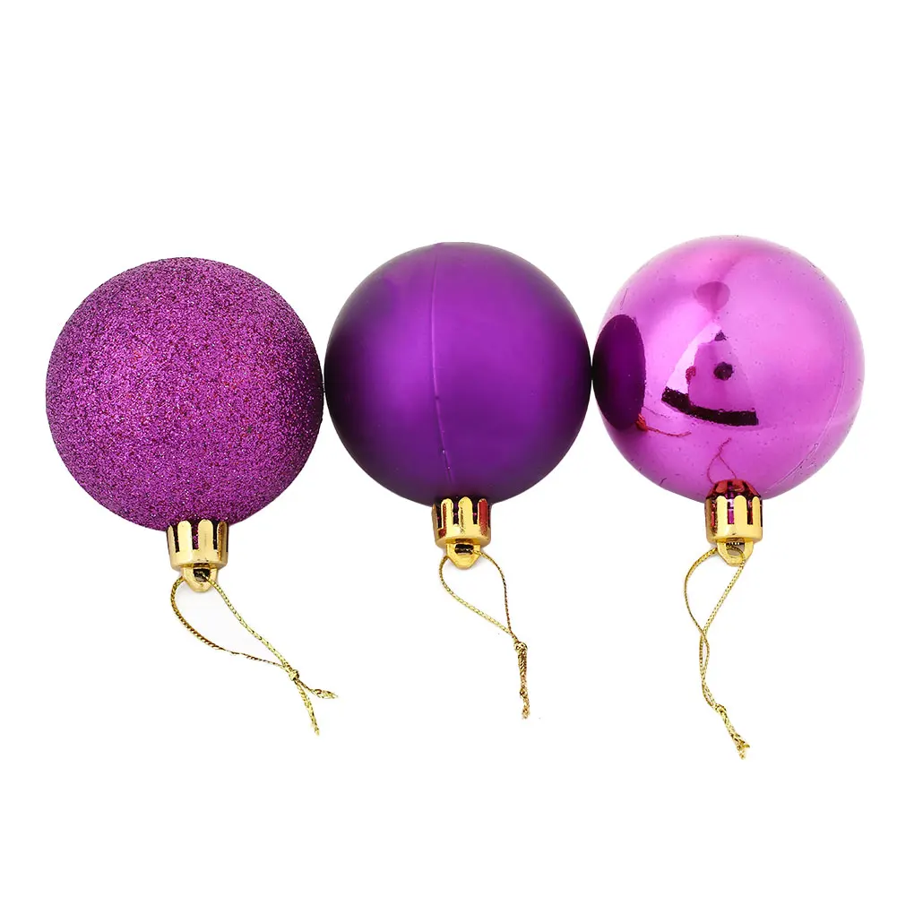 6CM 24Pcs/Box Christmas Decorative Ball Market Xmas Tree Decors 6 Colors