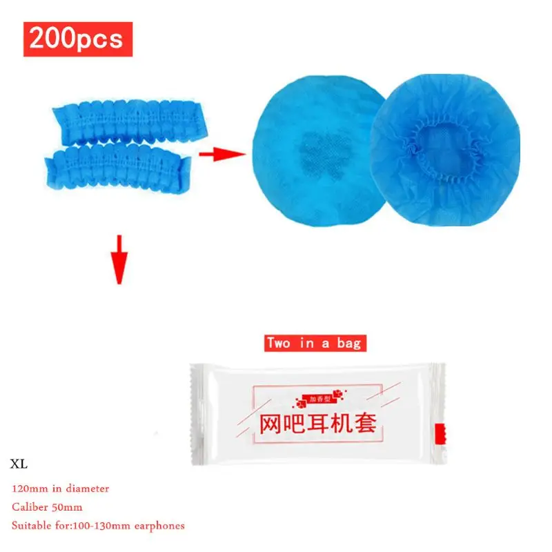 Disposable Headphone Cover Hygienic Dustproof Sweatproof Stretchable Ear Pad XXUC