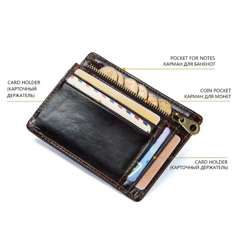 Vintage Men's Genuine Leather RFID Blocking Wallet ID Credit Card Holder Business Purse A69C