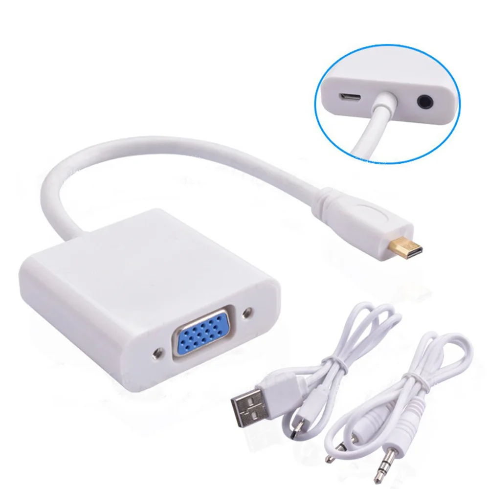 HD1080P Micro HDMI в VGA с аудио USB плоской панелью проекцией HTV26|Кабели HDMI| |