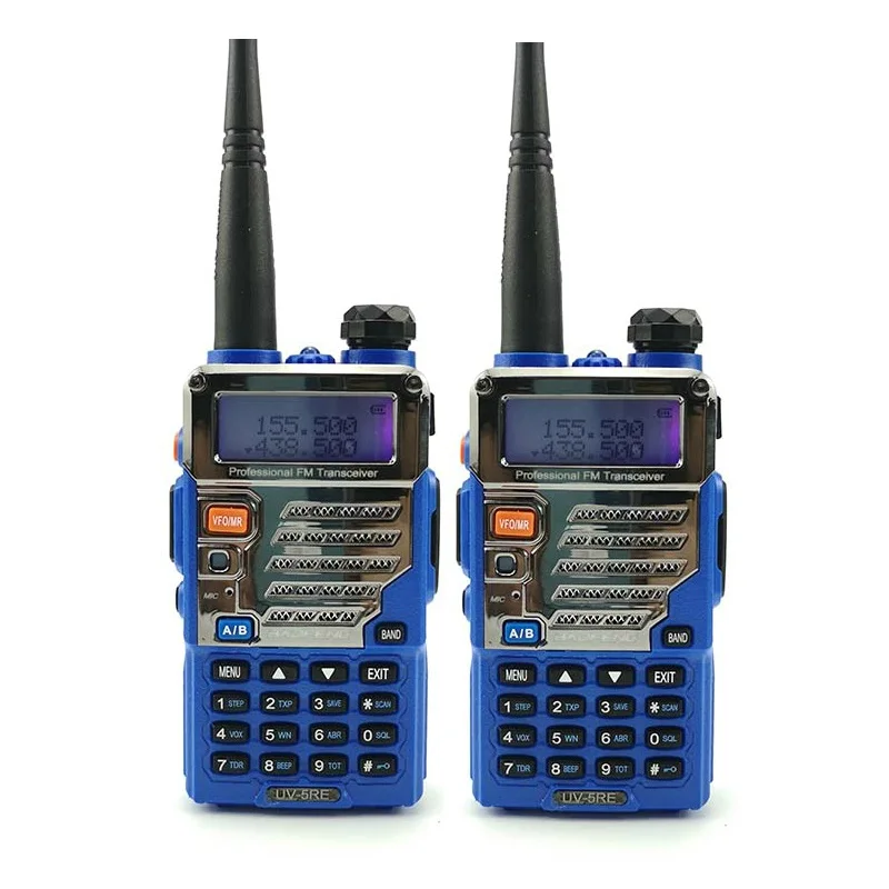 Blue pair 2 шт Baofeng UV-5RE портативная рация Двухдиапазонная портативная двухсторонняя радиоприемопередатчик для радиолюбителей портативная UV-5R Baofeng Plus Walky Talky - Цвет: Blue pair