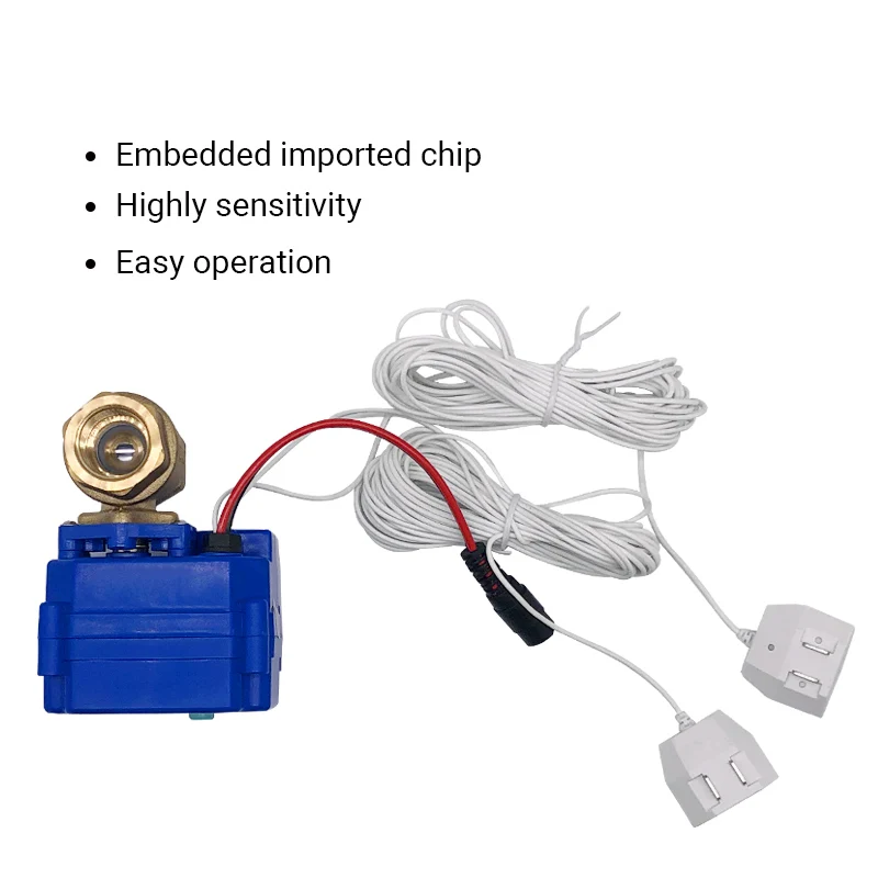 US $56.09 Russian Ship Cheap Fatory Supply Water Leakage Sensor Alarm Kit with Auto Stop Valve DN15 Water Flood Leaking Detection Sensor