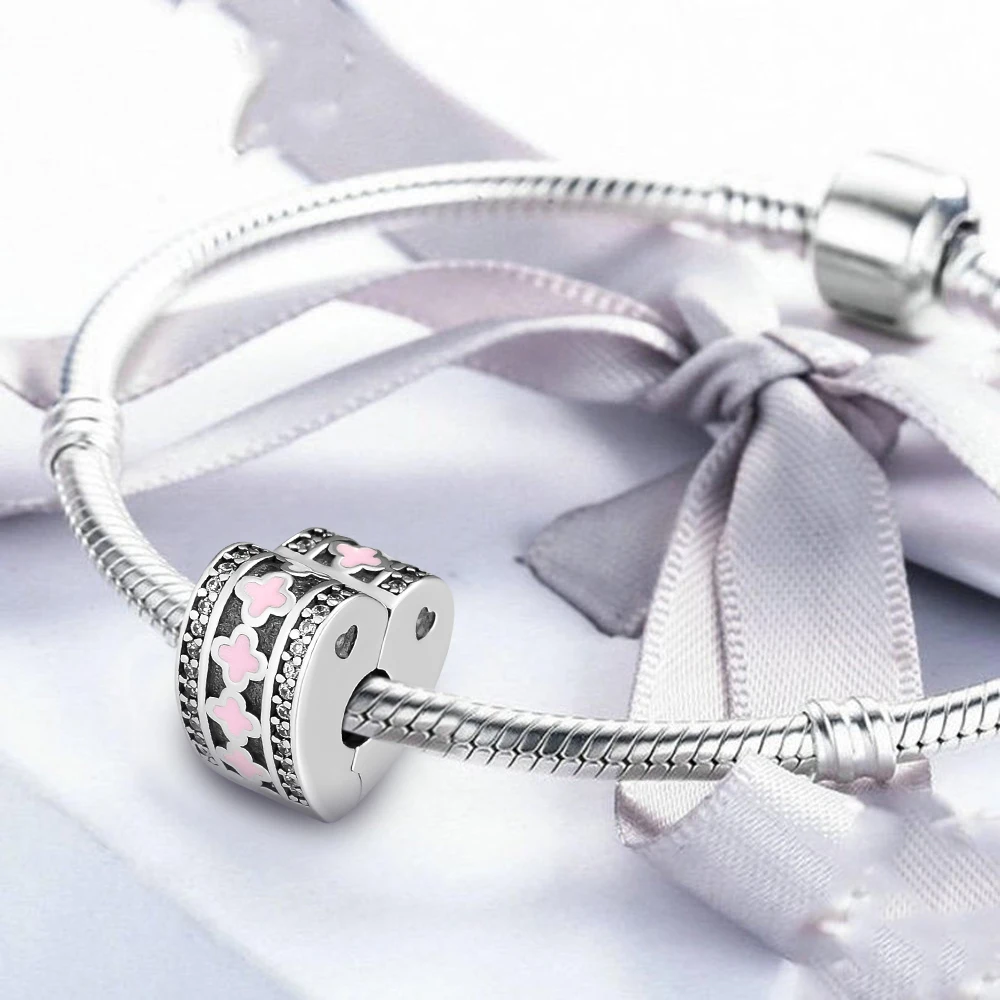 DIY Подходит для Pandora шармы браслеты сверкающие дуги любви клип бусины стерлингового серебра 925-ювелирные изделия