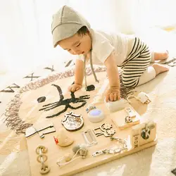 Children Busy Board DIY Toys Baby Montessori Sensory Activity Board Accessories Fine Motor Skill Latch Lock Cognition Toy Games