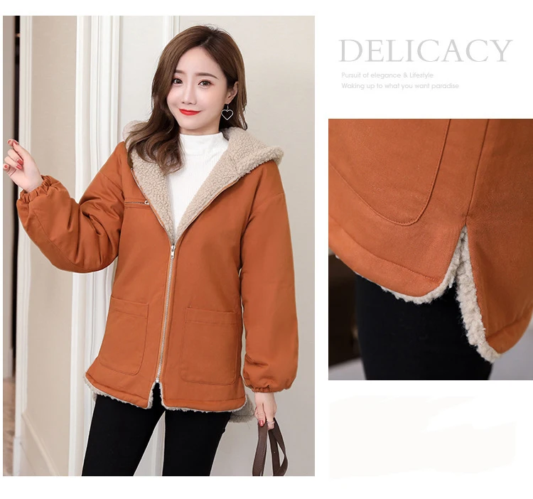 Maternity Jacket Autumn And Winter Long-sleeved Maternity Dress Loose Plus Velvet Hug Baby Out Of The Coat Pregnancy Clothes