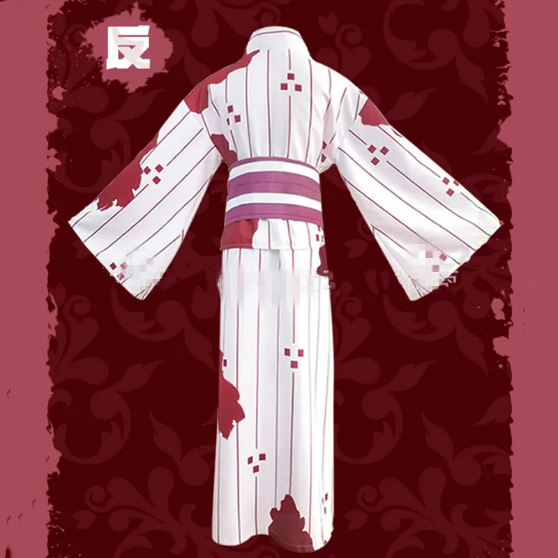Аниме Kamado Nezuko Косплей Костюм Demon Slayer Kimetsu no Yaiba кимоно женское платье с пятнами крови Униформа синтетические волосы парик Девушка