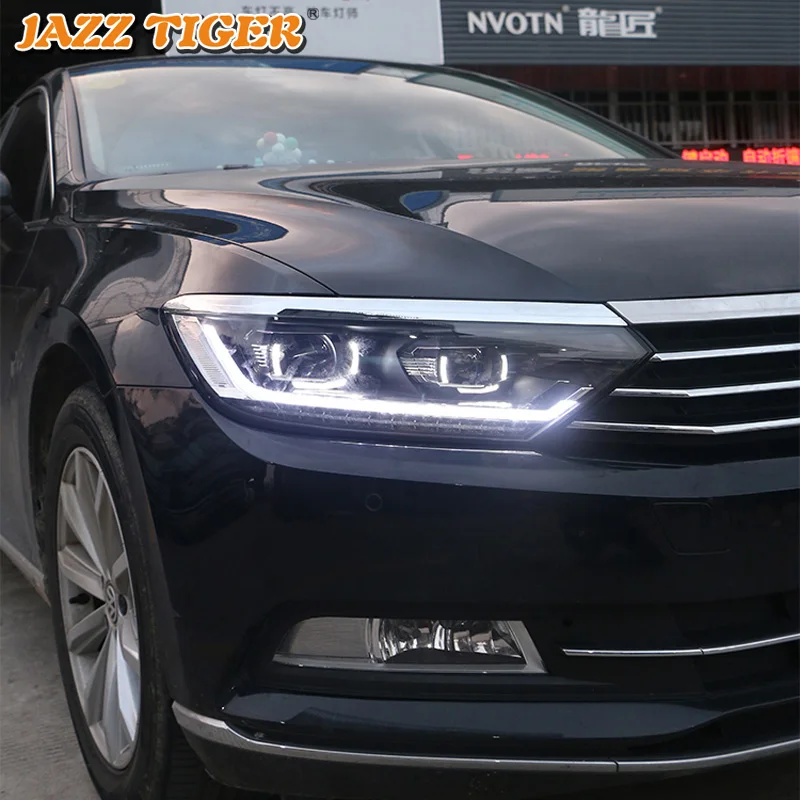 Автомобильный Стайлинг светодиодный фонарь для Volkswagen Passat B8 светодиодный DRL динамический сигнал поворота Красный Дьявол глаза головная лампа в сборе
