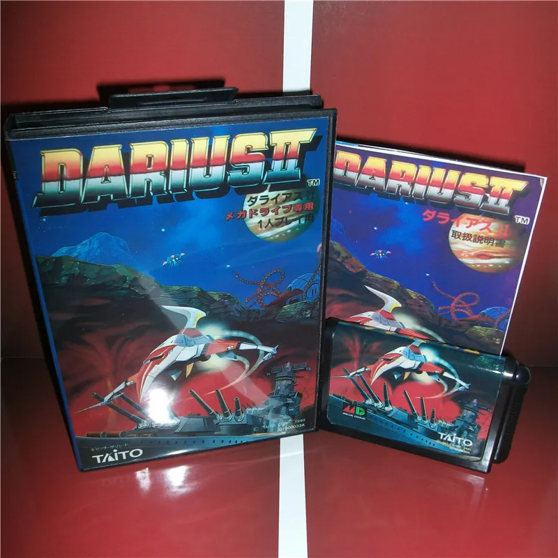 Darius 2 Япония крышка с коробкой и руководство для MD MegaDrive Genesis Видео игровой консоли 16 бит MD карты