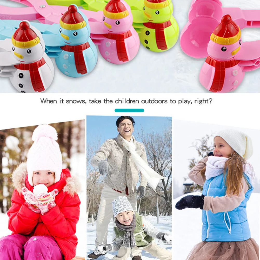 Пластиковый снежный шар, Зимний Детский Снеговик, снежный шар, клипса, игрушка, милый снеговик, форма для изготовления песка, инструмент для игры на открытом воздухе