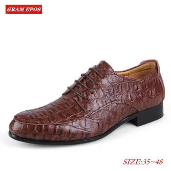 

Men Formal Shoes Autumn Winter Brand Men Crocodile Prints Leather Oxfords Wedding Dress Shoes Fashion Design Leather Men's Shoes