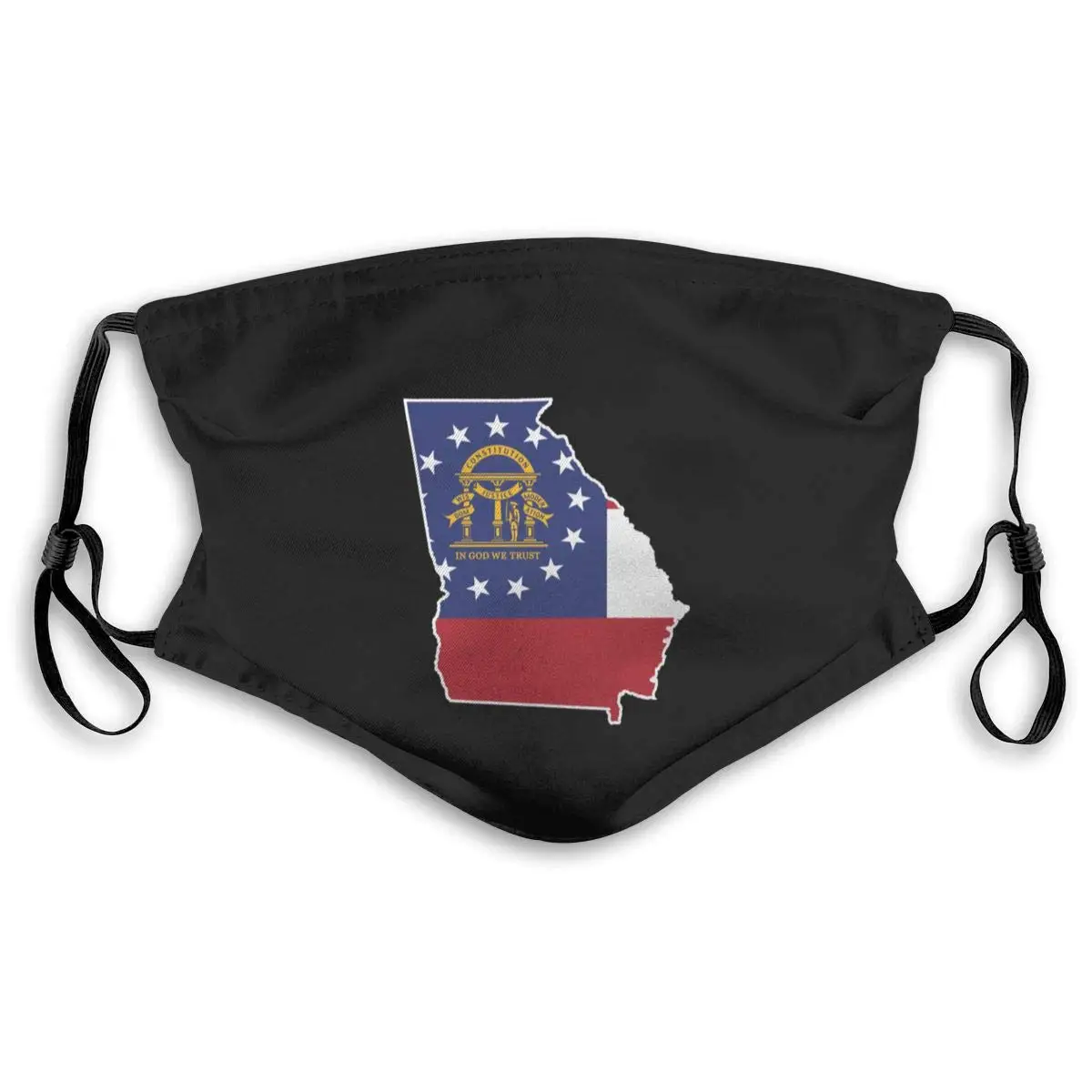 

Georgia State Flag Unisex Anti-Pollution Mask Dust Mask with Filter Mask Black