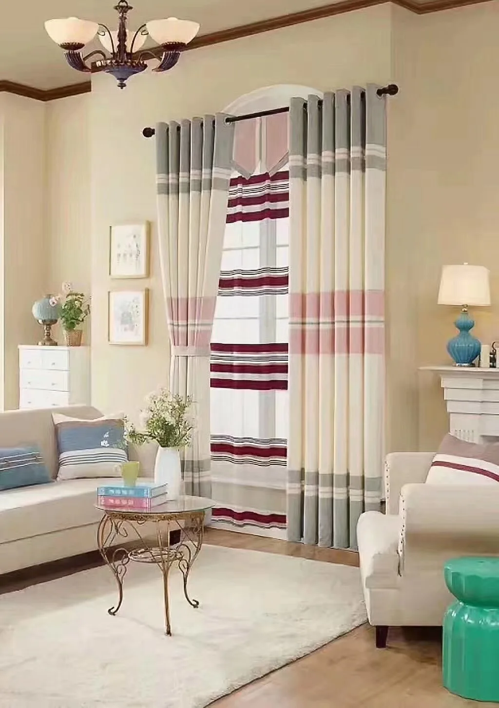 

Modern Simple High-grade Thickened Double-sided Snow Jacquard Shade Curtains for Living Dining Room Bedroom.