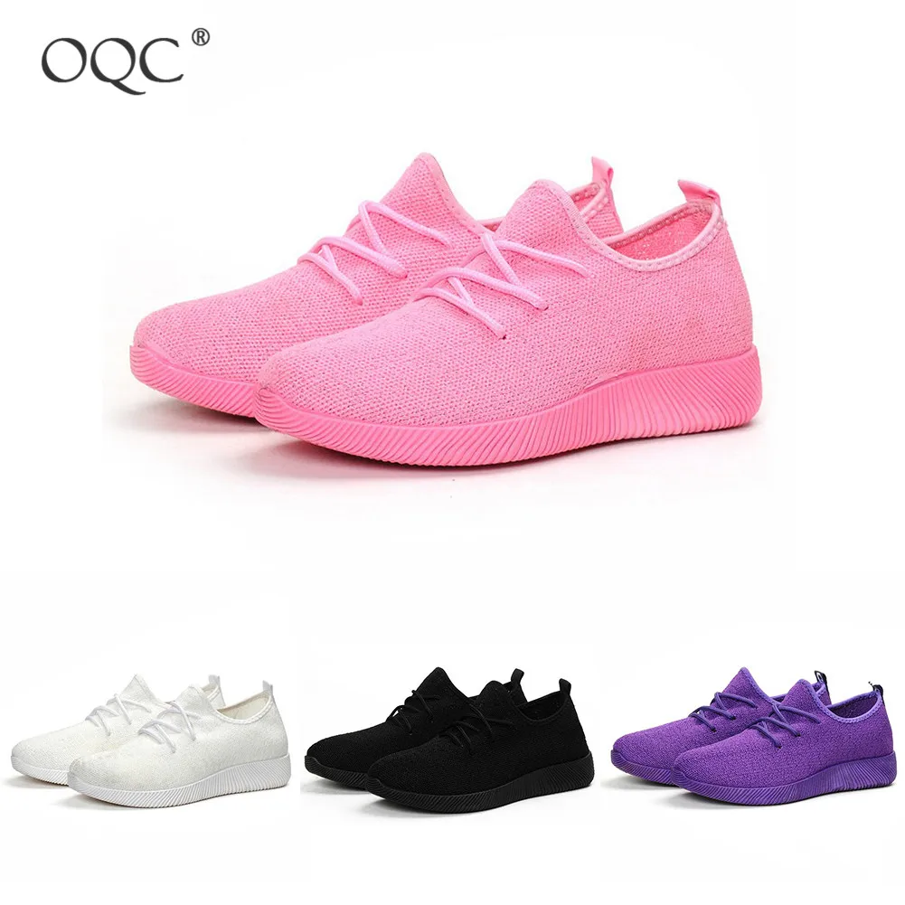 

OQC New Flying Woven Candy Multicolor Female Mesh Sneakers Casual Fitness Sports Lightweight Breathable Soft Sports Shoes D30
