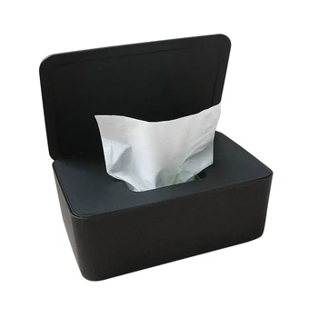 

Plastic Office With Lid Desktop Organizer Wipes Holder Seal Container Storage Wet Tissue Box Dust Proof Case Home Japanese Style