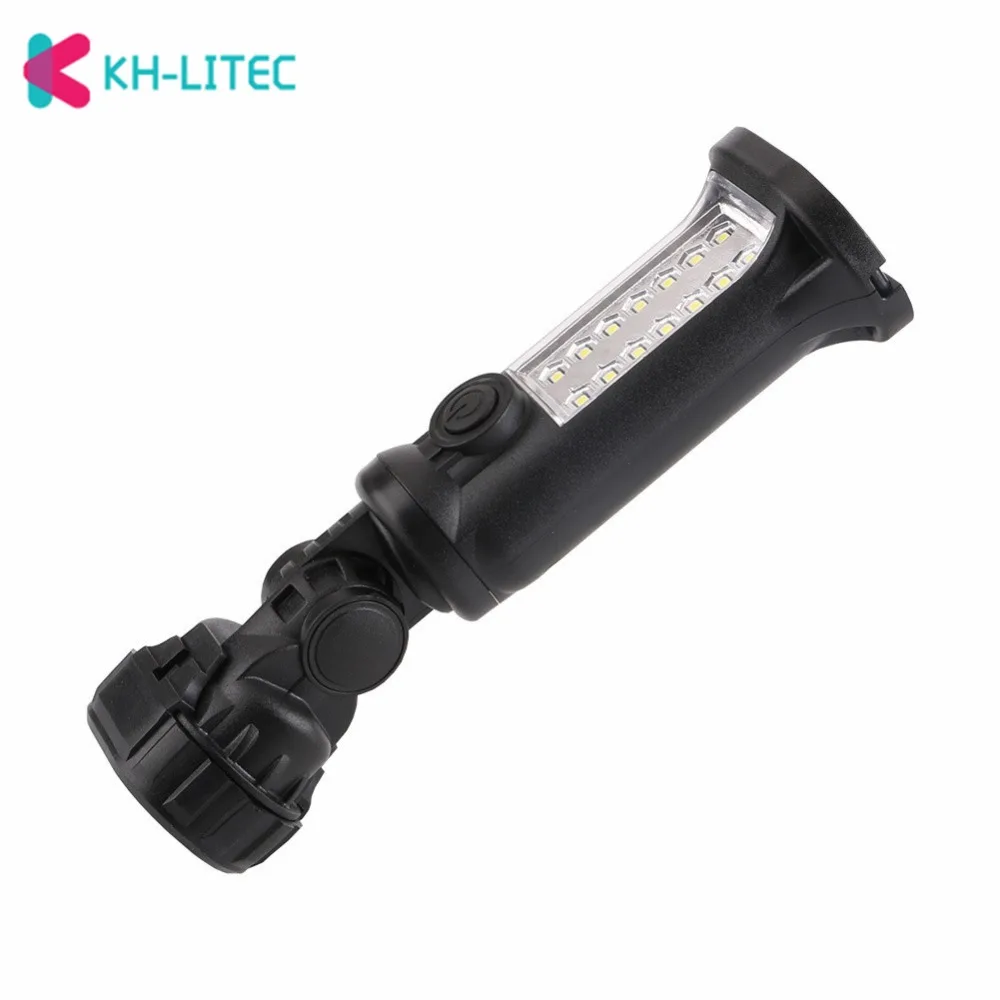 14  SMD-LED+2-LED-Camping-Work-Inspection-Light-Lamp-Hand-Torch-Magnetic-Portable-Work-LED-Flashlight-Searchlight-3 AAA(3)