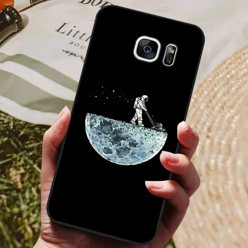 glass flip cover For Samsung Galaxy S7 Edge Silicone Case Cute Pattern Soft TPU Phone Cover For Samsung Galaxy S6 S7 S 7 Edge Back Cover Bumper phone carrying case