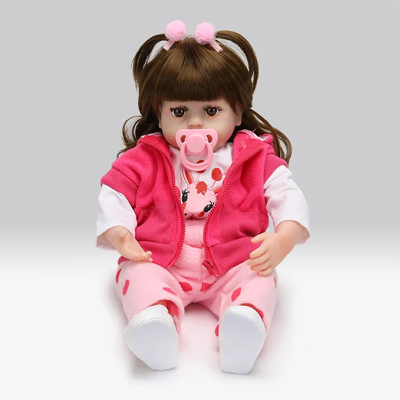 Macio do Bebê Bonecas com Cabelo Presente de Natal Novo Estilo Boneca Renascer Realista Bebê Reborn Adorável Encaracolado Brinquedo 48cm 8 reborn boneca adorável macio do bebê bonecas