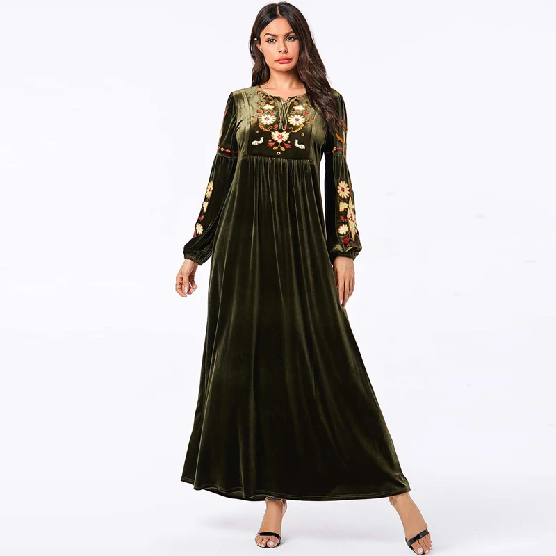 Caftan Дубай Кафтан Vestidos Arabes бархат абайя исламский, арабский длинный макси мусульманский хиджаб платье Турция Tesettur платье без рукавов Longue