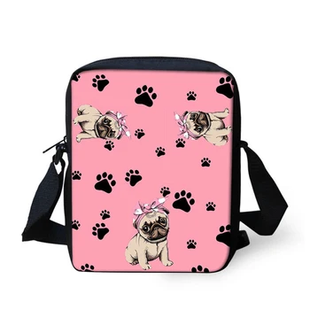 

Pink Kawaii Pug Dog Paw Crossbody Bags Girls Mini Messenger Bag Shoulder Bag Women Travel Phone Purses Cross Body Bag Woman 2020
