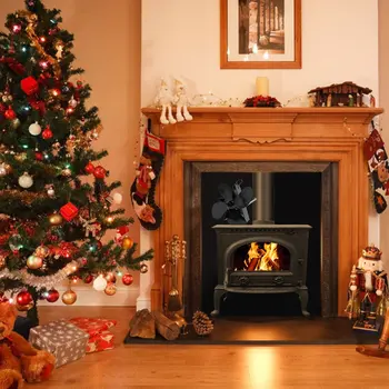

4-blade Stove Fan Eco Friendly Heated Fan Fireplace Fan for Wood Burning Ecological Fan Heat Powered Five Star Shape 220V Cimiva