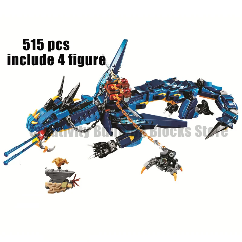 

new Ninja Movie Serices 10936 Blue dragon building block model set Building Blocks Bricks Toy birthday gifts for children