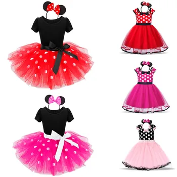 

Fancy Girl Carnival Party Dress Kids Cartoon Princess Party Halloween Costume for Kids Polka Dot Baby Clothes Birthday Dress Up