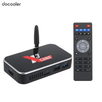

docooler X3 CUBE Smart Android 9.0 TV Box Amlogic S905X3 2GB DDR4 16GB ROM 2.4G 5G WiFi 1000M LAN Bluetooth 4K HD Media Player