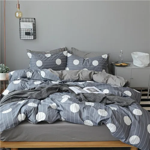 white grey round Домашний текстиль постельное Комплект одежды из хлопковой ткани хлопок постельное белье; Новинка; обувь на плоской подошве лист слон пододеяльник пастырской стиль постельное белье 3/4 шт. bedcloth - Цвет: white grey round