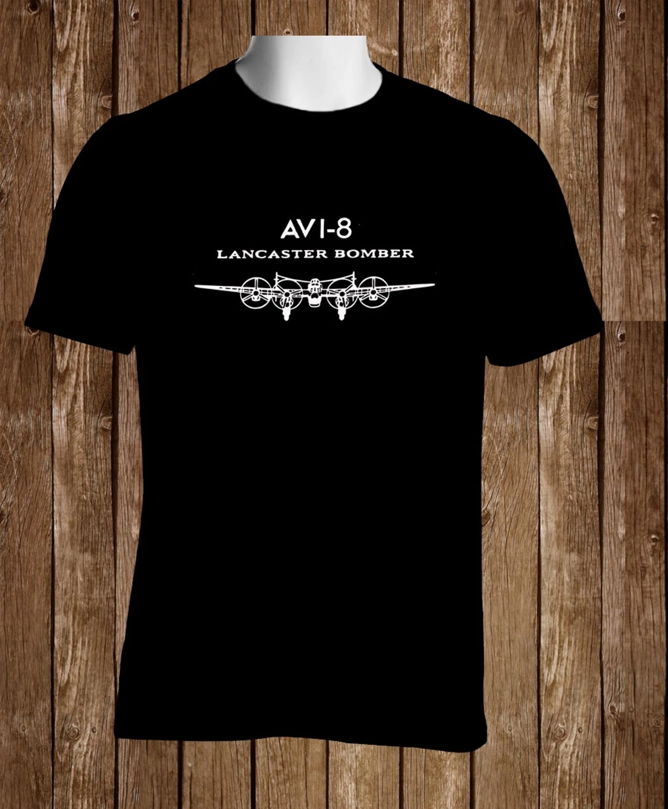 2019 Fashion Summer Style Black T-Shirt Avi 8 Lancaster Bomber Watches Men Tshirt S to 3XL Tee shirt |