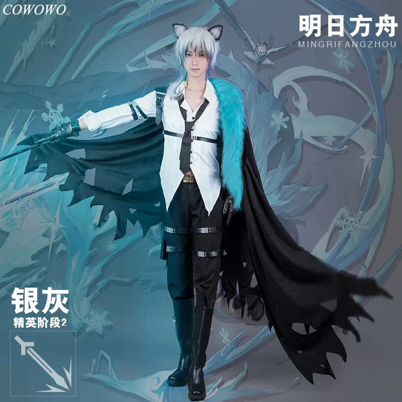 Anime! Arknights SilverAsh Battle Suit Gothic Uniform Cosplay Costume Full Set Halloween Party Outfit For Men Free Shipping