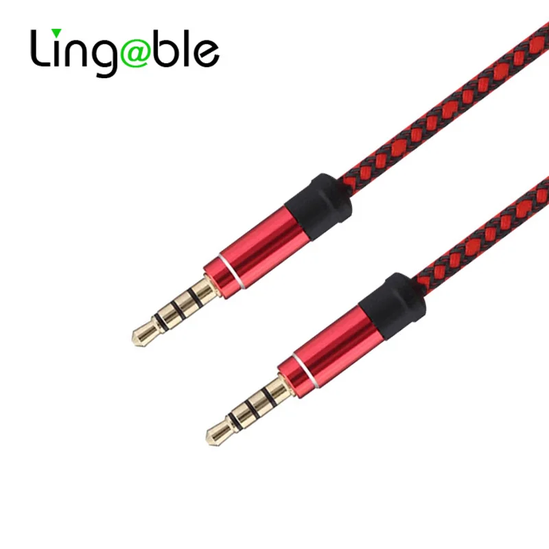 Аудиокабель Lingable 3 5 мм 4 полюса разъем штекер-штекер 1 м аудиокабель с нейлоновой