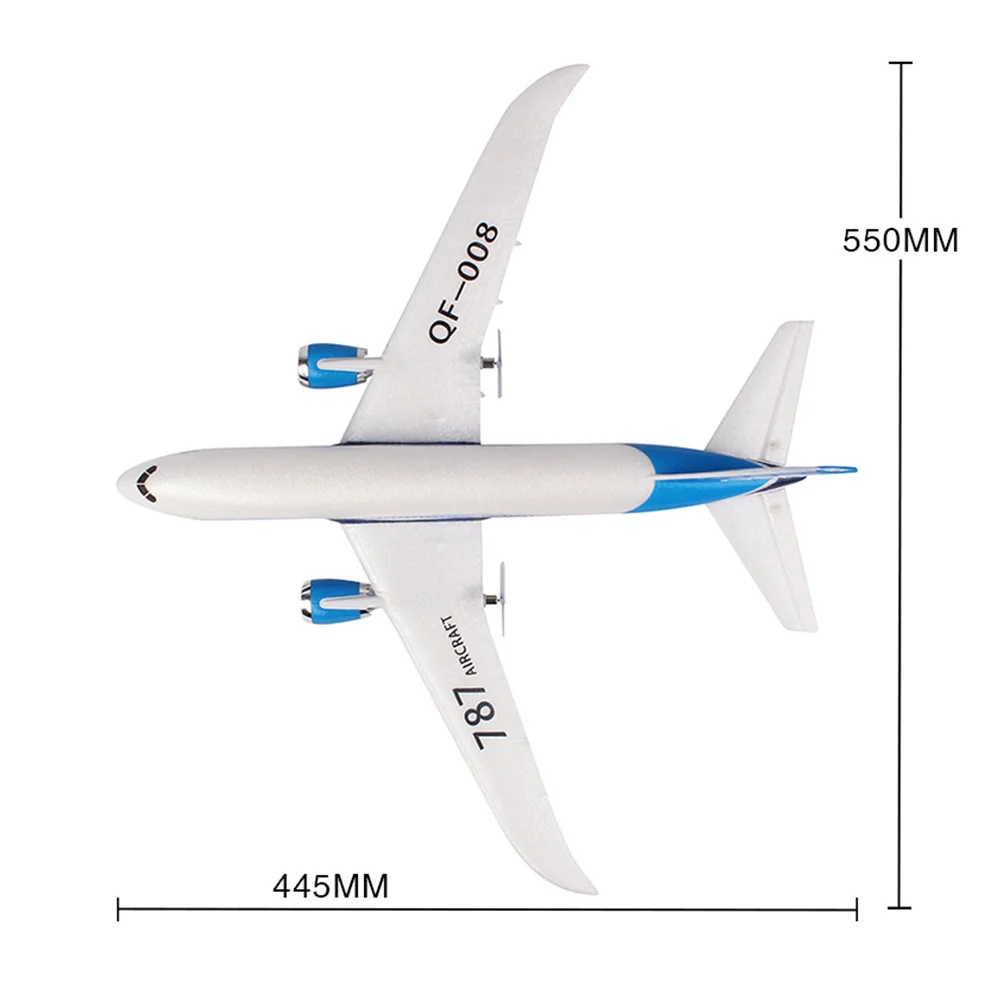 QF008-Boeing 787 DIY фиксированное крыло RC самолет 2,4 GHz RTF весы игрушки Моделирование легкий контроль новичок подарок 3CH размах крыльев мини