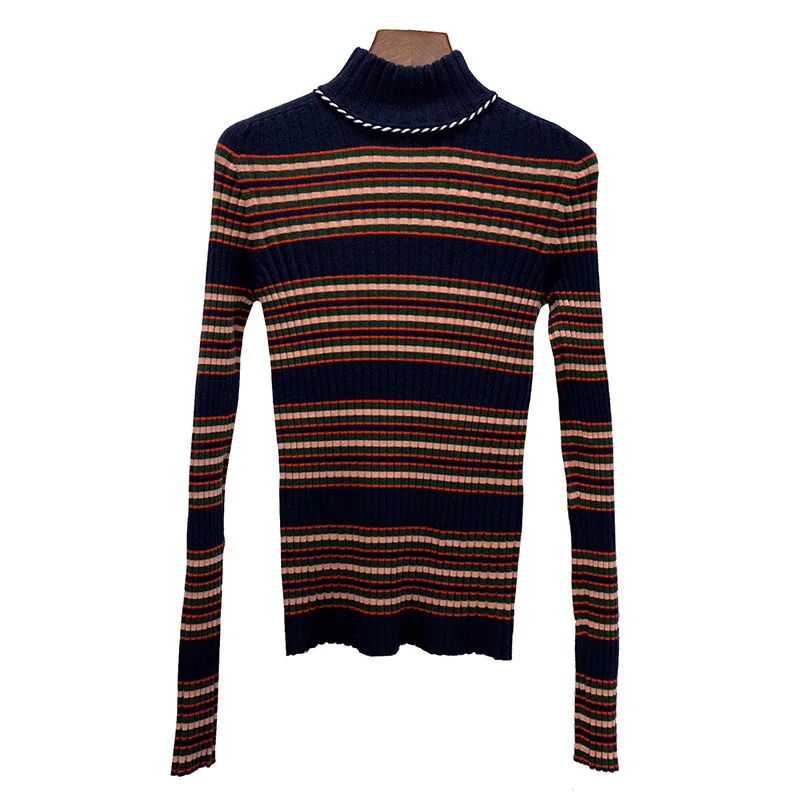 

Women Sweater 2020 Early Spring High-quality Contrasting Slimming Slimming Turtleneck Wool Sweater Bottoming Shirt