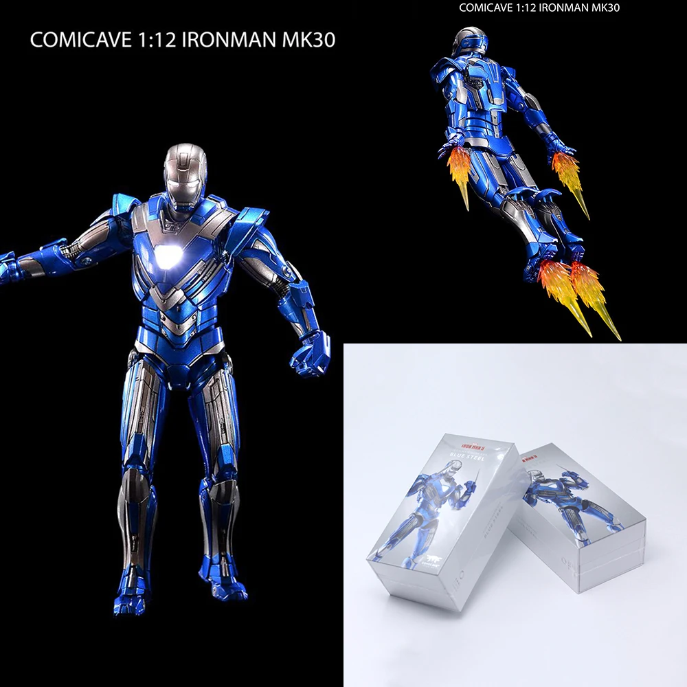 1/12 весы 15,3 см Железный человек Comicave студии металлический Железный человек MK30 Тип фигурка модель легкие игрушки синий цвет для фанатов подарки